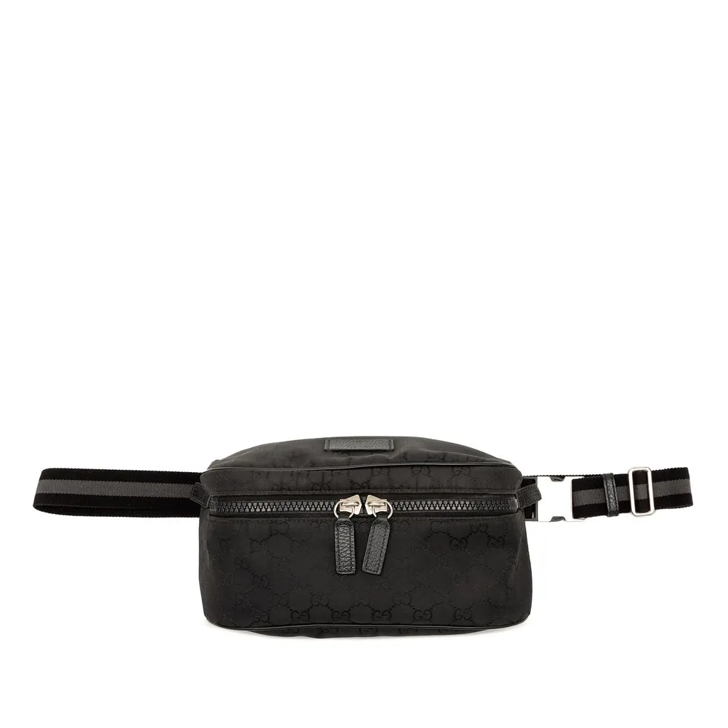 Gucci GG Nylon Web Belt Bag Black Very good - Front View
