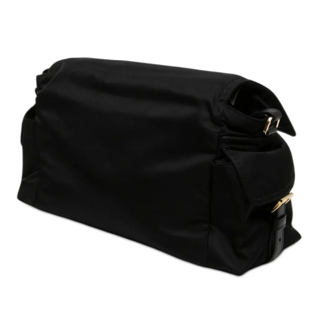 Prada Large Re Nylon Explore Messenger Bag Black Polyamide Very good - Back View