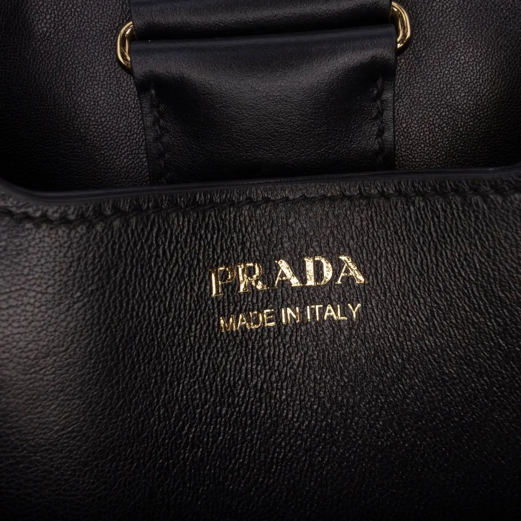 Prada Medium Saffiano Trimmed Paglia Panier Bag Beige Rattan Very good - Box View
