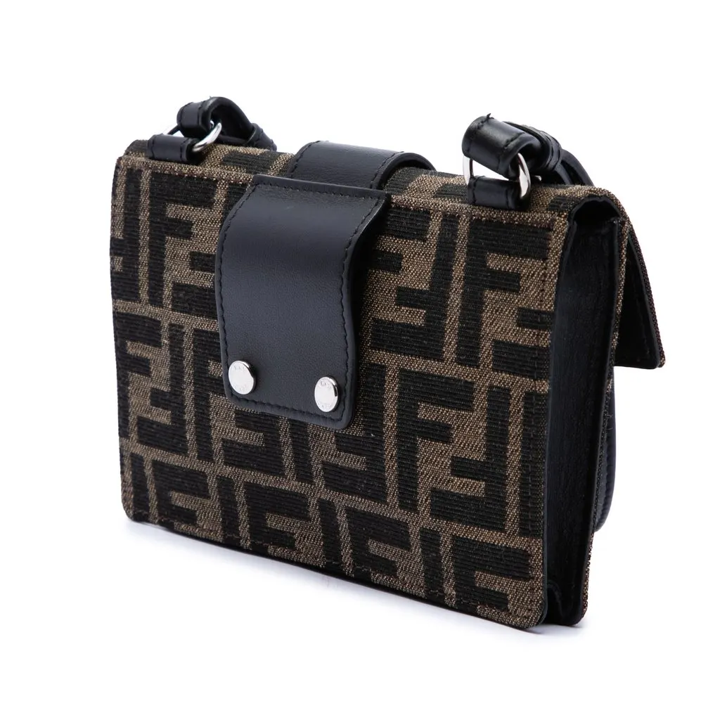 Fendi Zucca Canvas Convertible Baguette Pouch Brown Very good - Back View