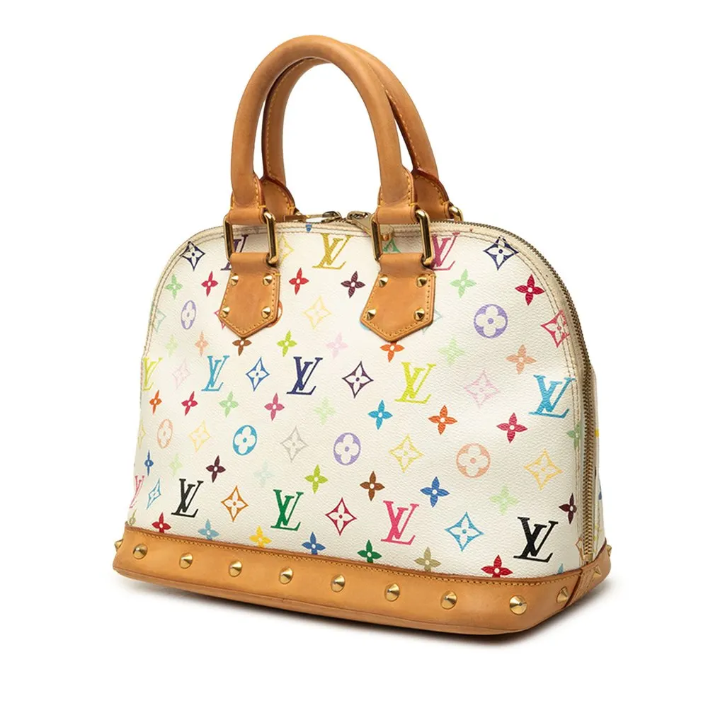 Louis Vuitton Monogram Multicolore Alma PM White Canvas Good - Back View