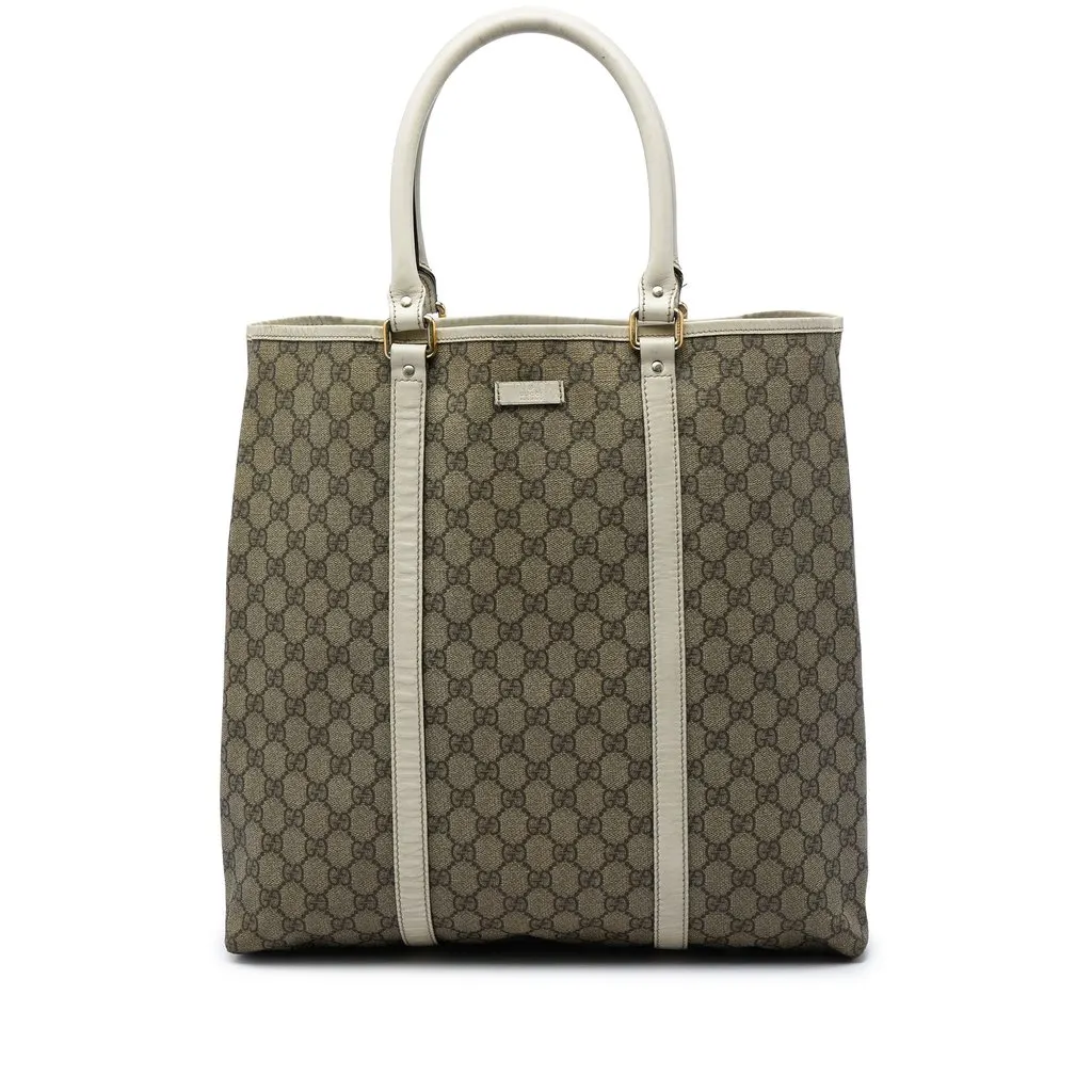 Gucci GG Supreme Joy Vertical Tote Beige Canvas Good - Front View