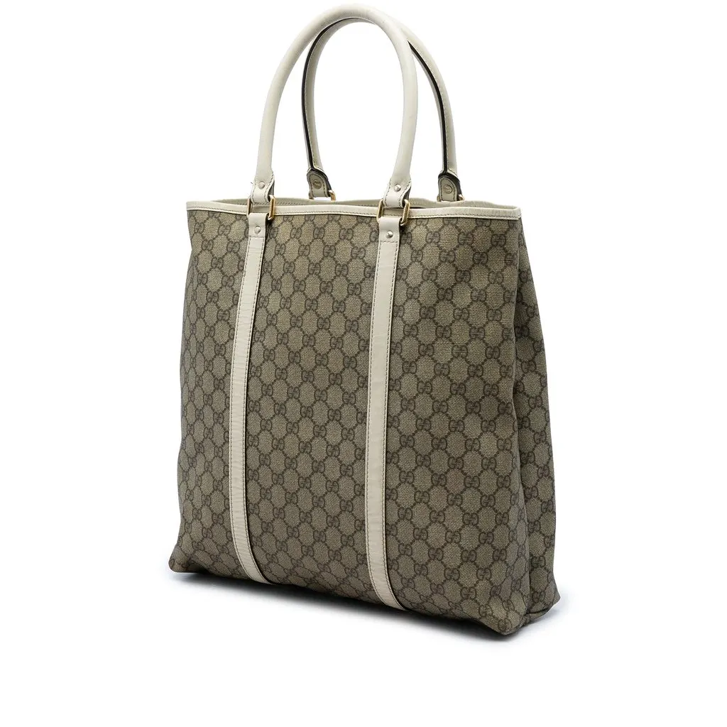 Gucci GG Supreme Joy Vertical Tote Beige Canvas Good - Back View