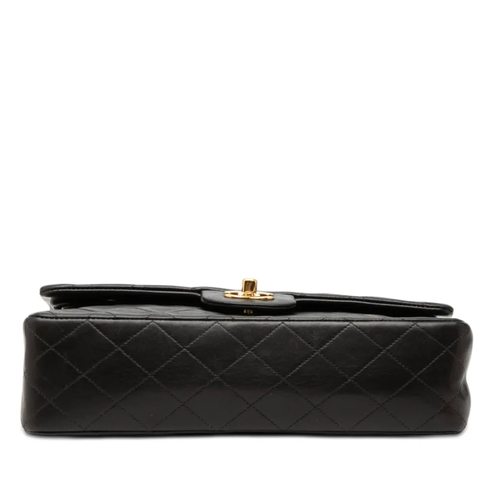 Chanel Medium Classic Lambskin Double Flap Black Leather Very good - Inside View
