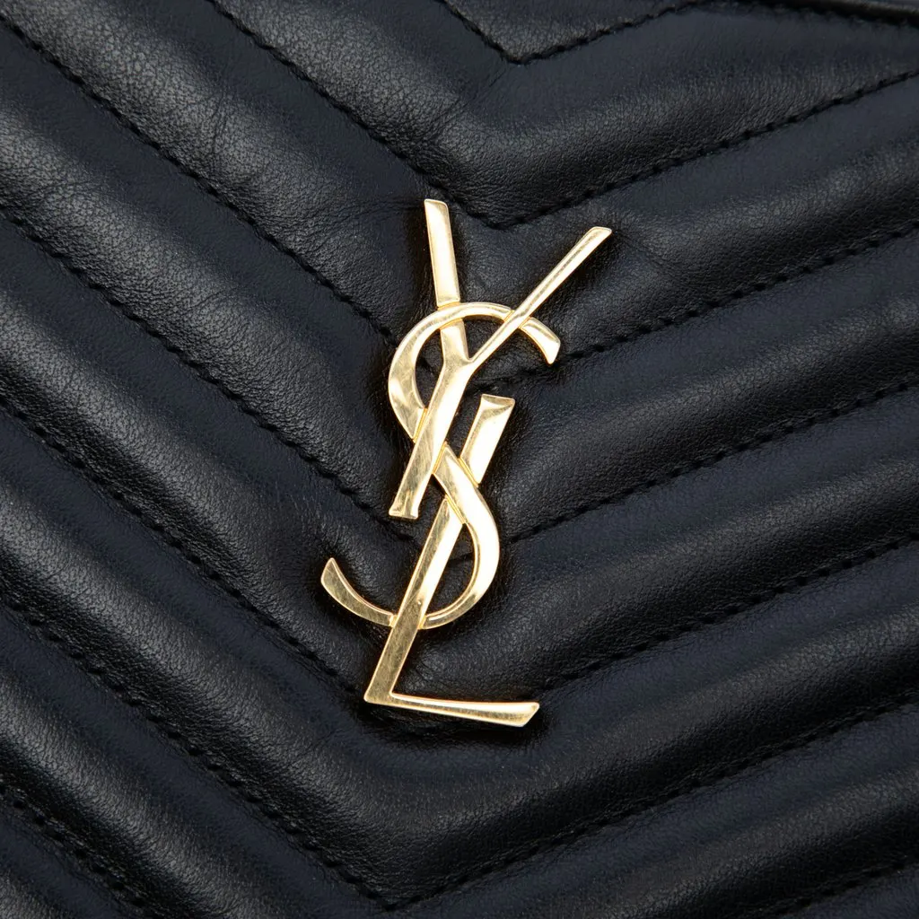 Saint Laurent Chevron Calfskin Cassandre Document Holder Black Leather Very good - Box View