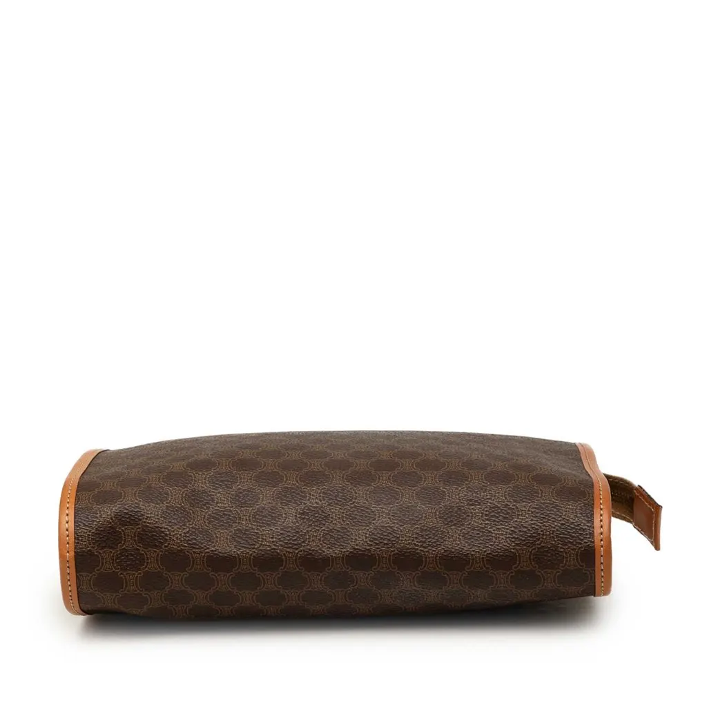 Celine Macadam Coated Canvas Clutch Brown Canvas Good - Inside View