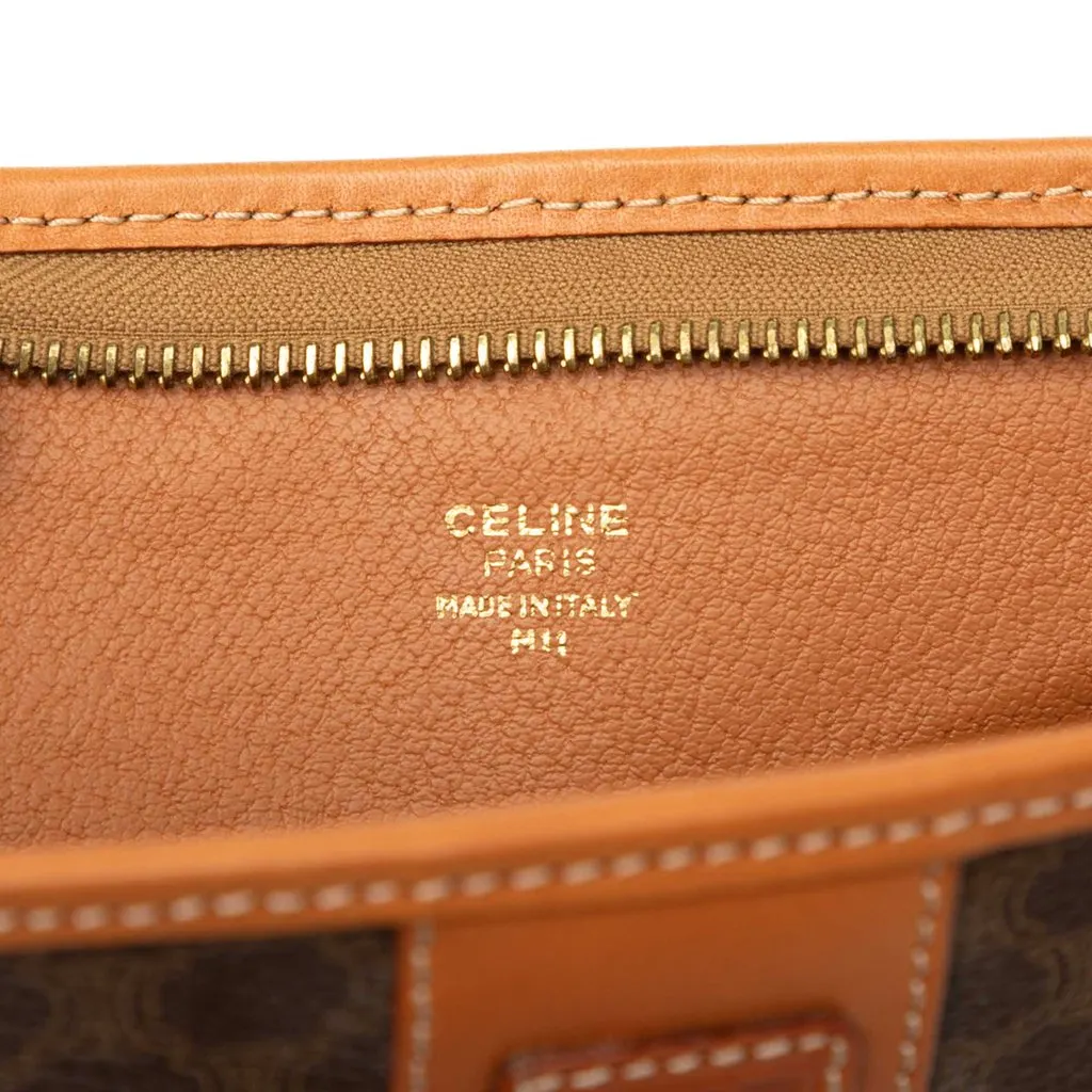 Celine Macadam Coated Canvas Clutch Brown Canvas Good - Box View
