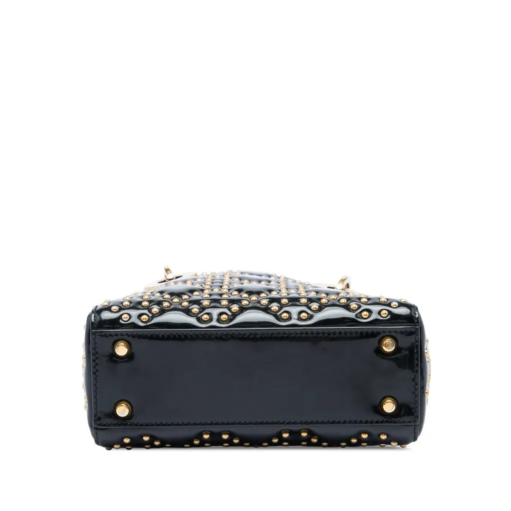 Dior Mini Patent Cannage Studded Supple Lady Dior Black Leather Very good - Inside View