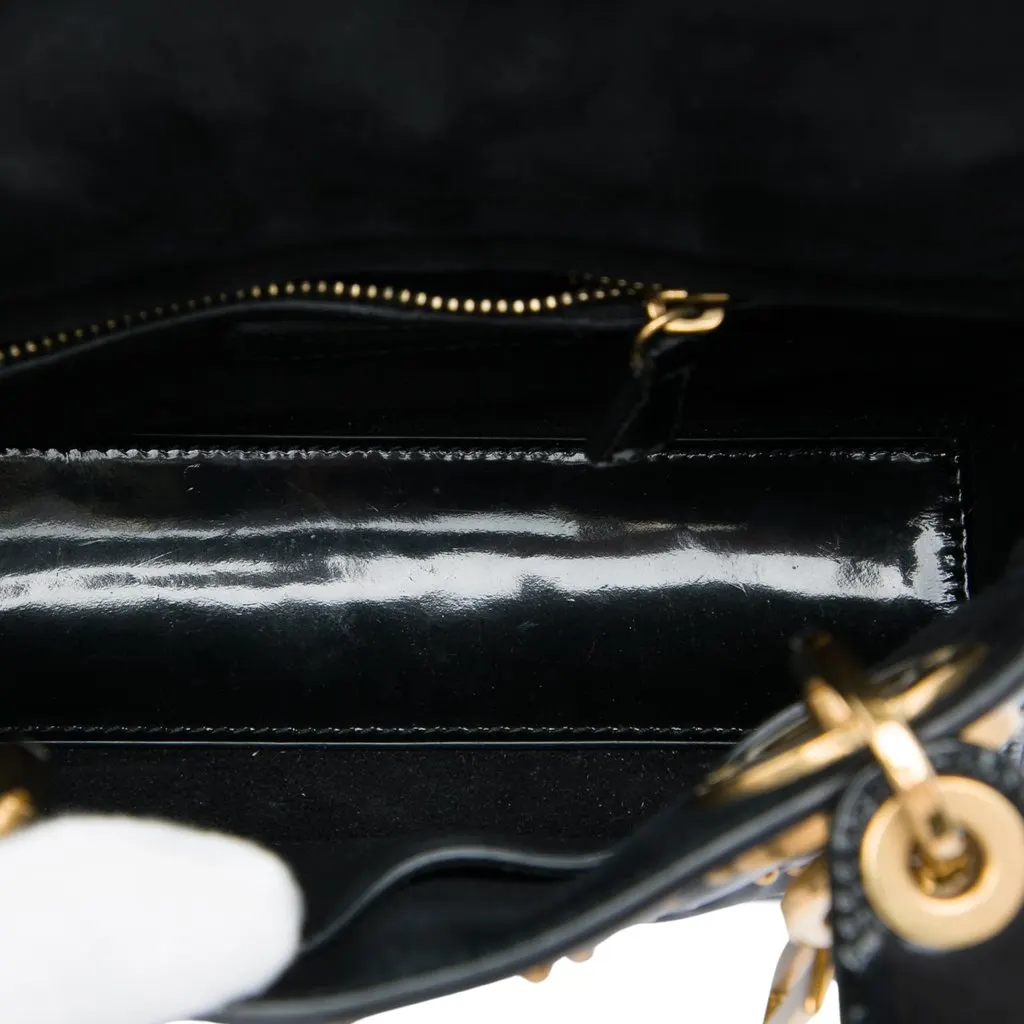Dior Mini Patent Cannage Studded Supple Lady Dior Black Leather Very good - Model View
