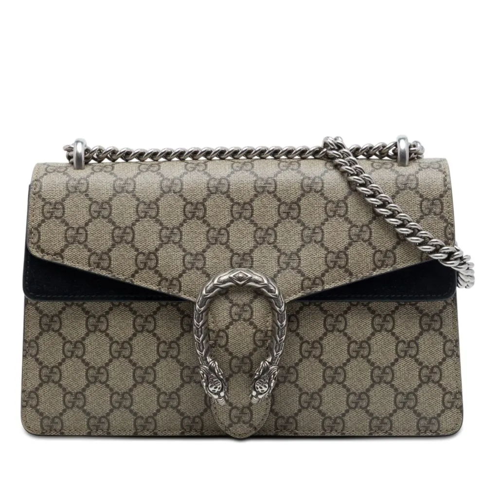 Gucci Medium GG Supreme Dionysus Shoulder Bag Beige Very good - Front View