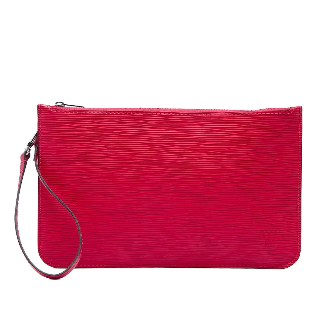 Louis Vuitton Epi Neverfull Pouch Red Leather Very good - Front View