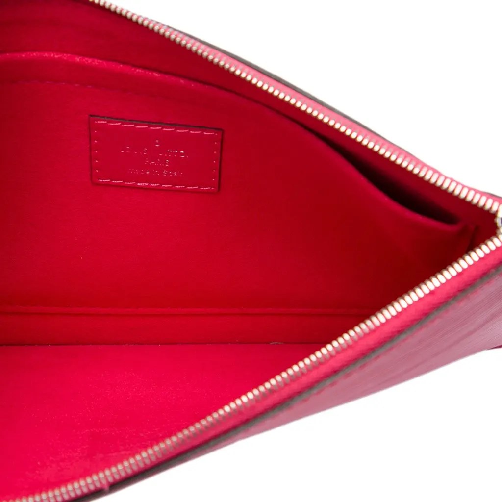 Louis Vuitton Epi Neverfull Pouch Red Leather Very good - Model View