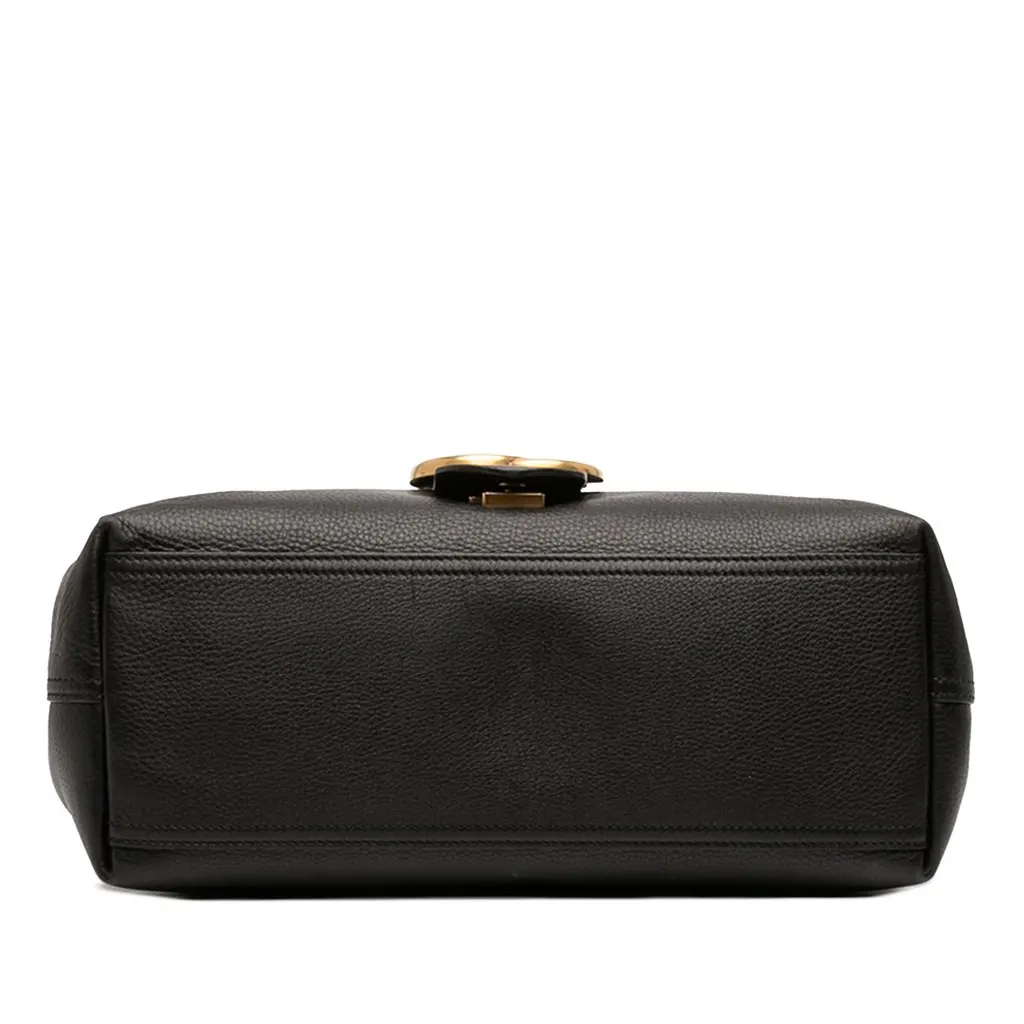 Gucci Large GG Marmont Pebbled Calfskin Flap Shoulder Bag Black Leather Very good - Inside View