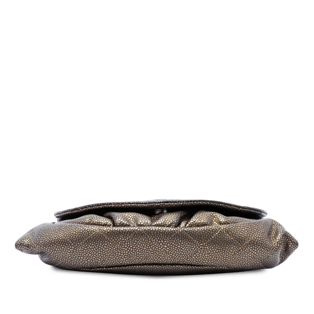 Chanel CC Metallic Caviar Half Moon Wallet on Chain Gold Leather Very good - Inside View