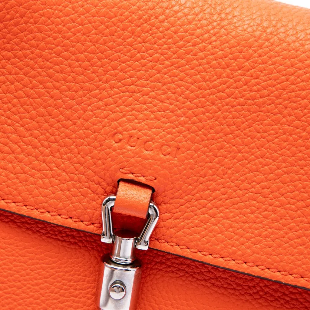 Gucci Calfskin Soft Jackie Convertible Crossbody Orange Leather Very good - Box View