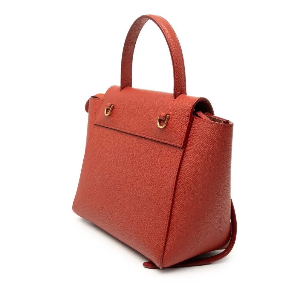 Celine Nano Grained Calfskin Belt Bag Red Leather Very good - Back View