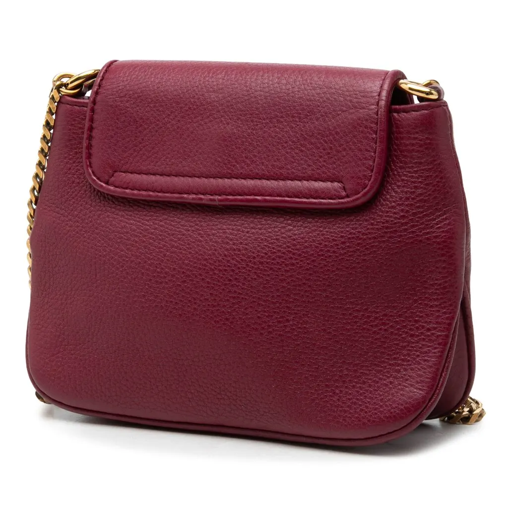 Gucci Small Calfskin 1973 Chain Crossbody Red Leather Very good - Back View