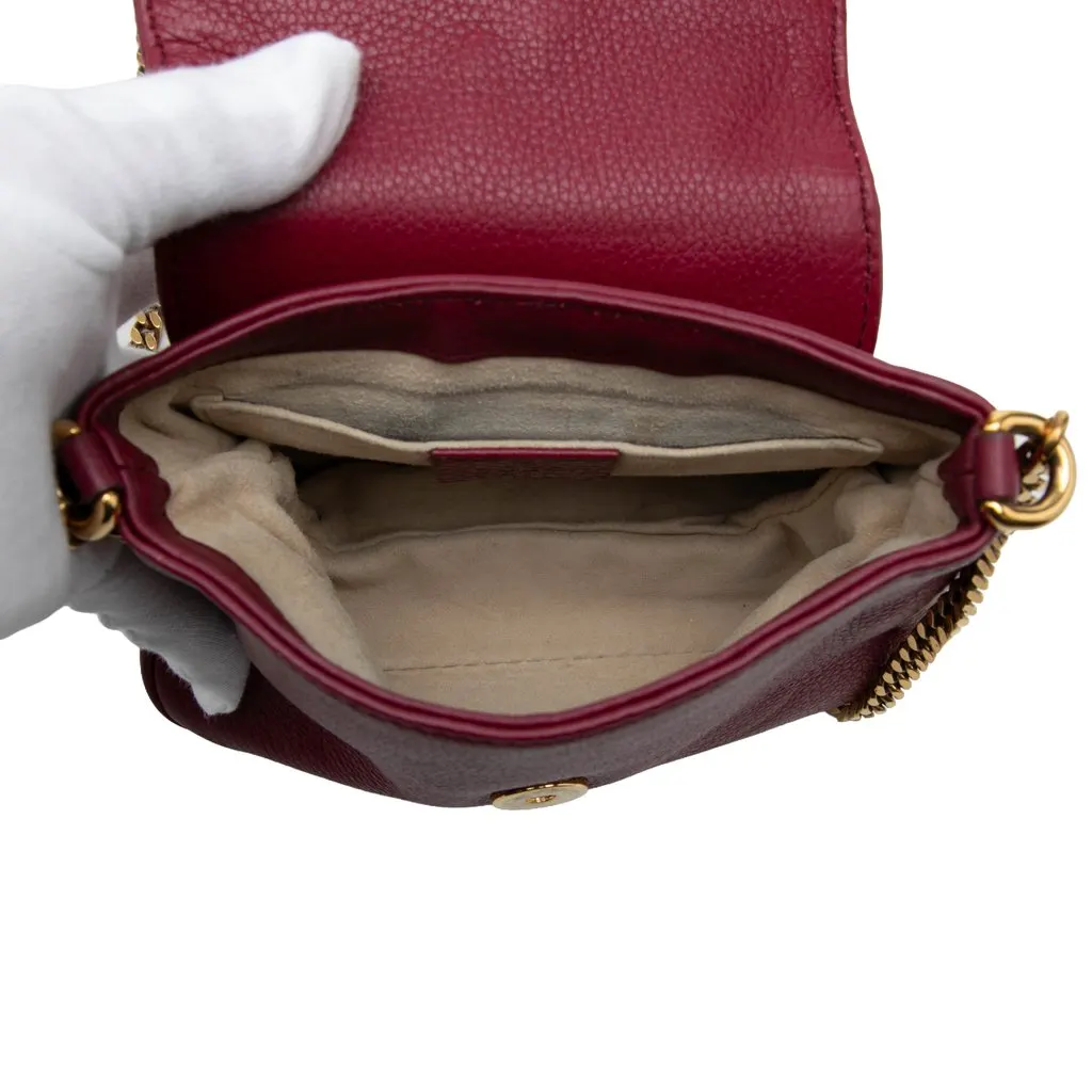Gucci Small Calfskin 1973 Chain Crossbody Red Leather Very good - Model View