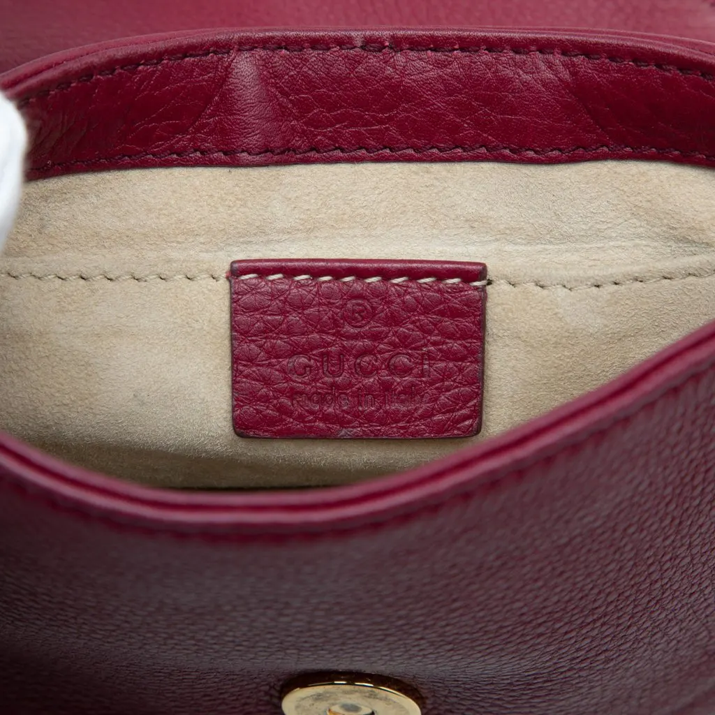 Gucci Small Calfskin 1973 Chain Crossbody Red Leather Very good - Box View