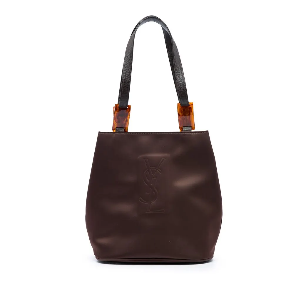 Saint Laurent Nylon Tortoiseshell Tote Brown Very good - Front View