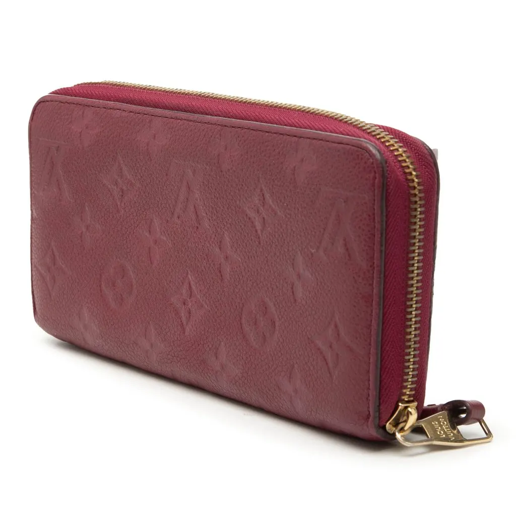 Louis Vuitton Monogram Empreinte Zippy Long Wallet Red Leather Good - Back View