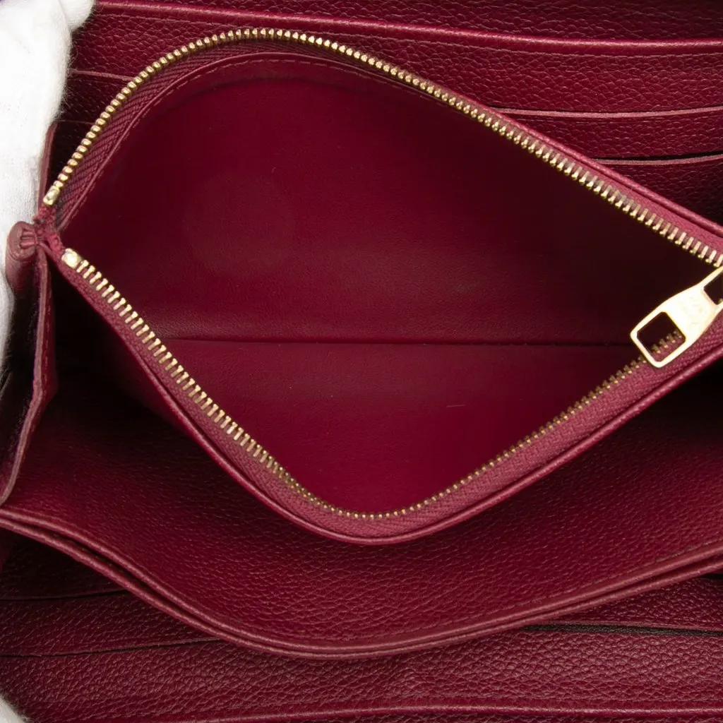 Louis Vuitton Monogram Empreinte Zippy Long Wallet Red Leather Good - Model View