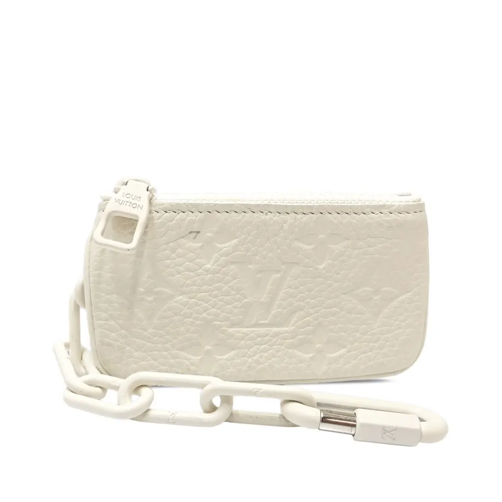 Louis Vuitton Monogram Empreinte Pochette Cles White Leather Very good - Front View