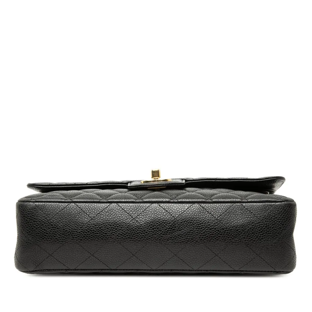 Chanel Medium Classic Caviar Double Flap Black Leather Very good - Inside View