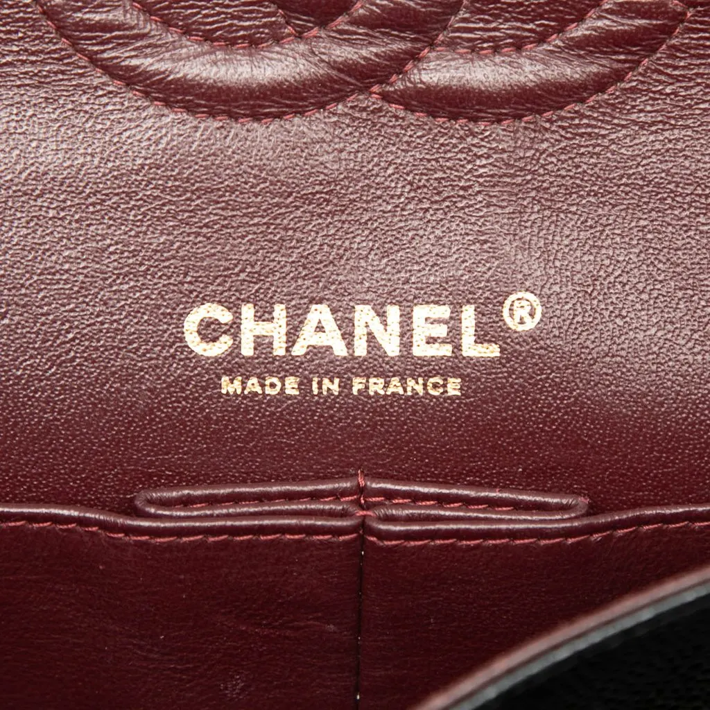 Chanel Medium Classic Caviar Double Flap Black Leather Very good - Box View