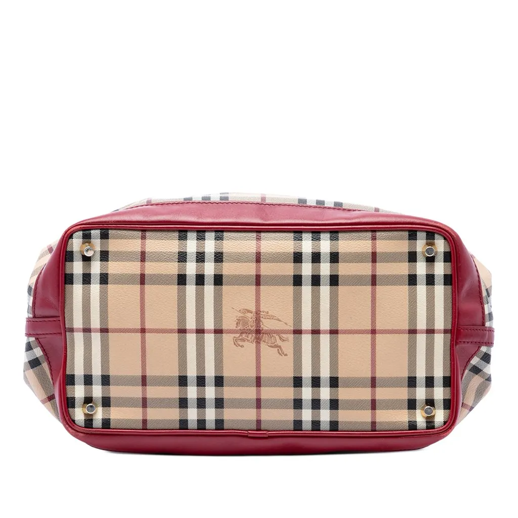 Burberry Haymarket Check Coated Canvas Golderton Satchel Beige Very good - Inside View