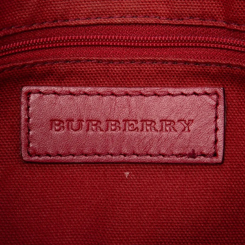 Burberry Haymarket Check Coated Canvas Golderton Satchel Beige Very good - Box View