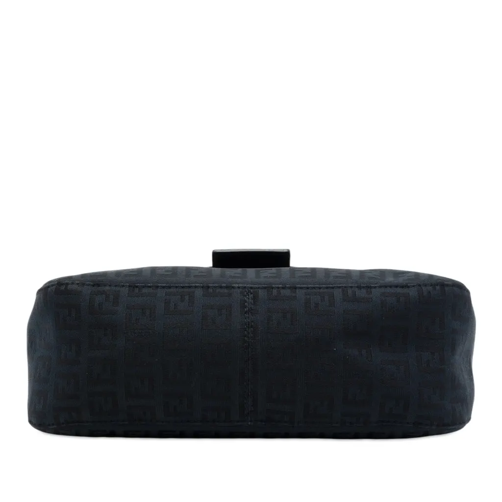 Fendi Zucchino Canvas Double Flap Shoulder Bag Blue Very good - Inside View