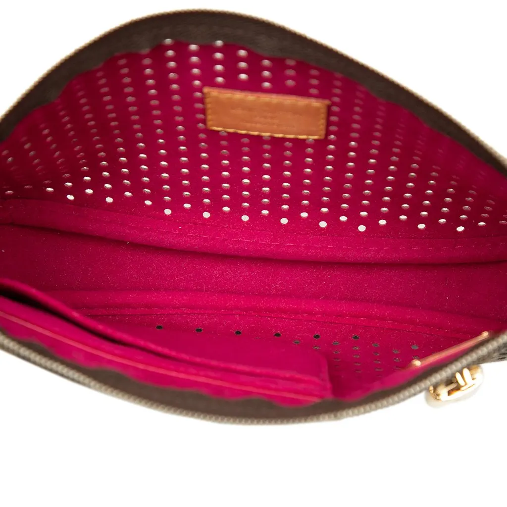 Louis Vuitton Monogram Perforated Pochette Accessoires Brown Canvas Good - Model View