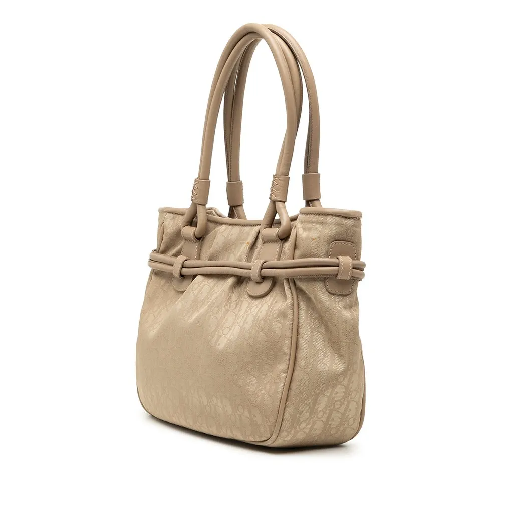 Dior Diorissimo Trotter Canvas Bow Tote Beige Very good - Back View