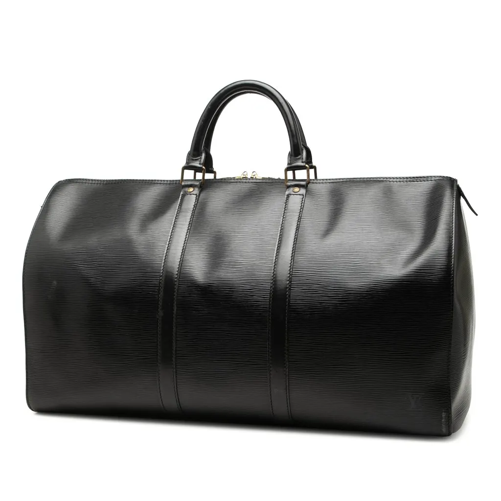 Louis Vuitton Epi Keepall 50 Black Leather Good - Back View