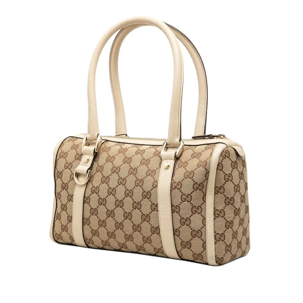 Gucci GG Canvas Abbey D Ring Boston Bag Beige Very good - Back View