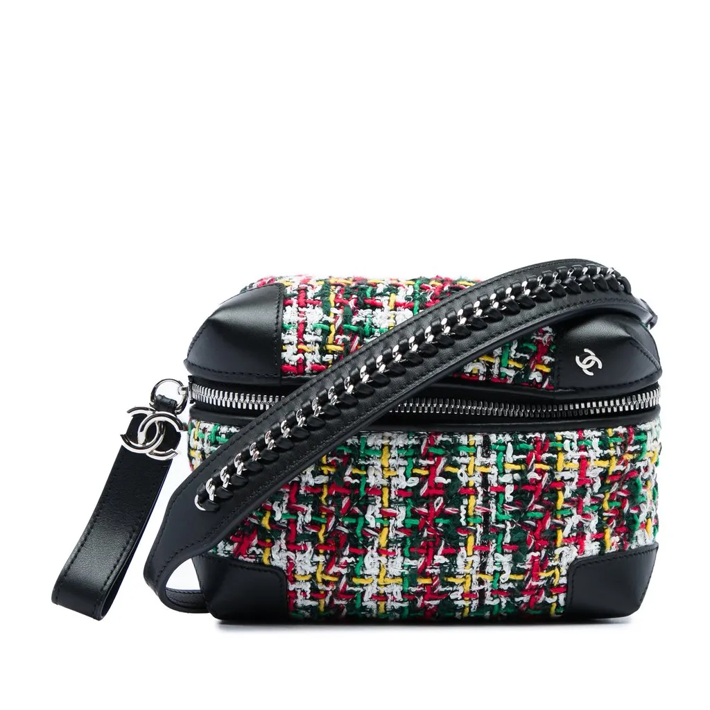 Chanel Tweed Street Allure Belt Bag Black Tweed Very good - Front View