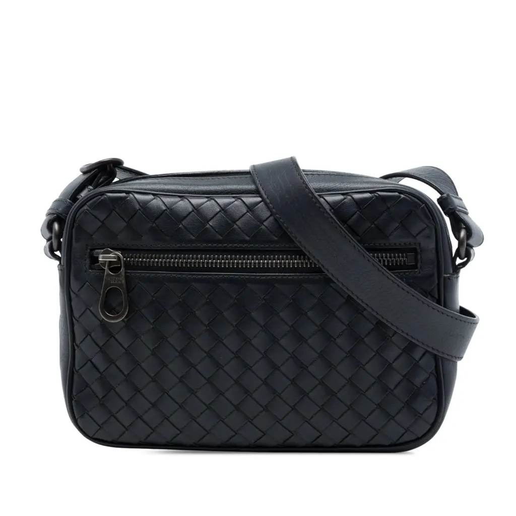 Bottega Veneta Nappa Intrecciato Camera Bag Black Leather Very good - Front View