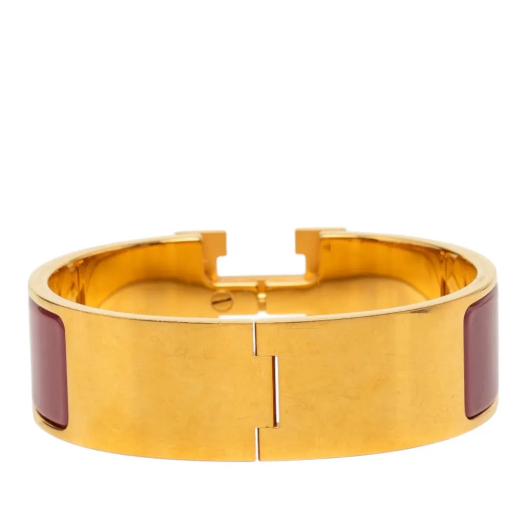 Hermès Wide Enamel Clic Clac H Bracelet PM Red Very good - Inside View