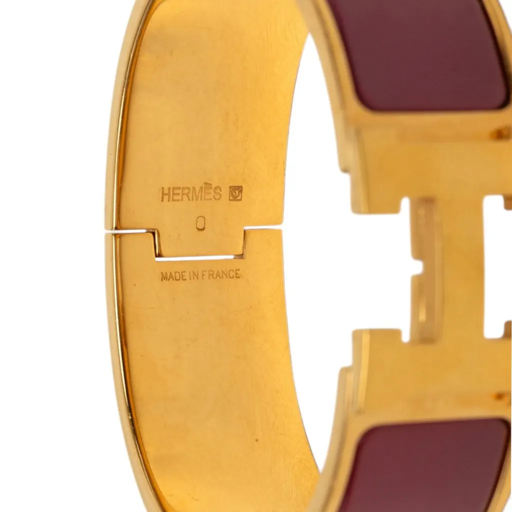 Hermès Wide Enamel Clic Clac H Bracelet PM Red Very good - Model View