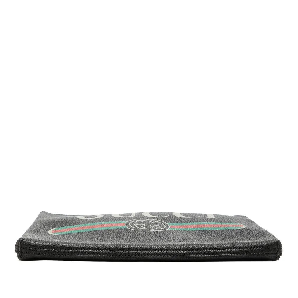 Gucci Medium Calfskin Logo Portfolio Clutch Black Leather Very good - Inside View