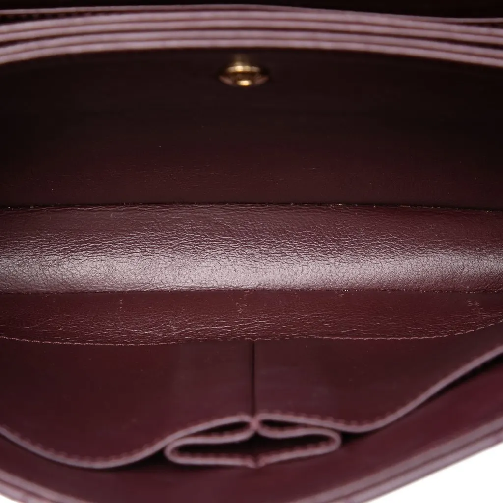 Chanel Diagonal Quilted Lambskin CC Signature Flap Red Leather Very good - Model View