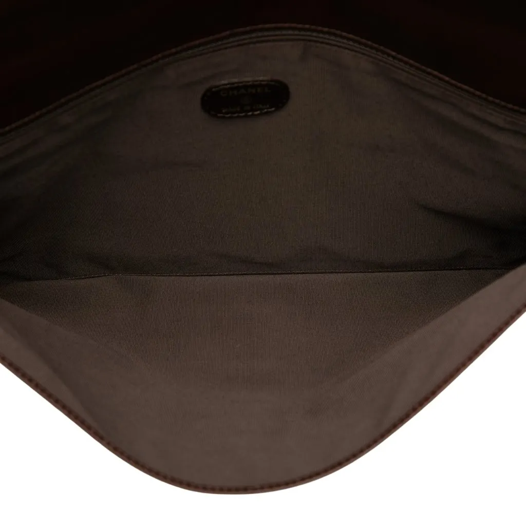 Chanel CC Smooth Calfskin Envelope Clutch Brown Leather Very good - Model View