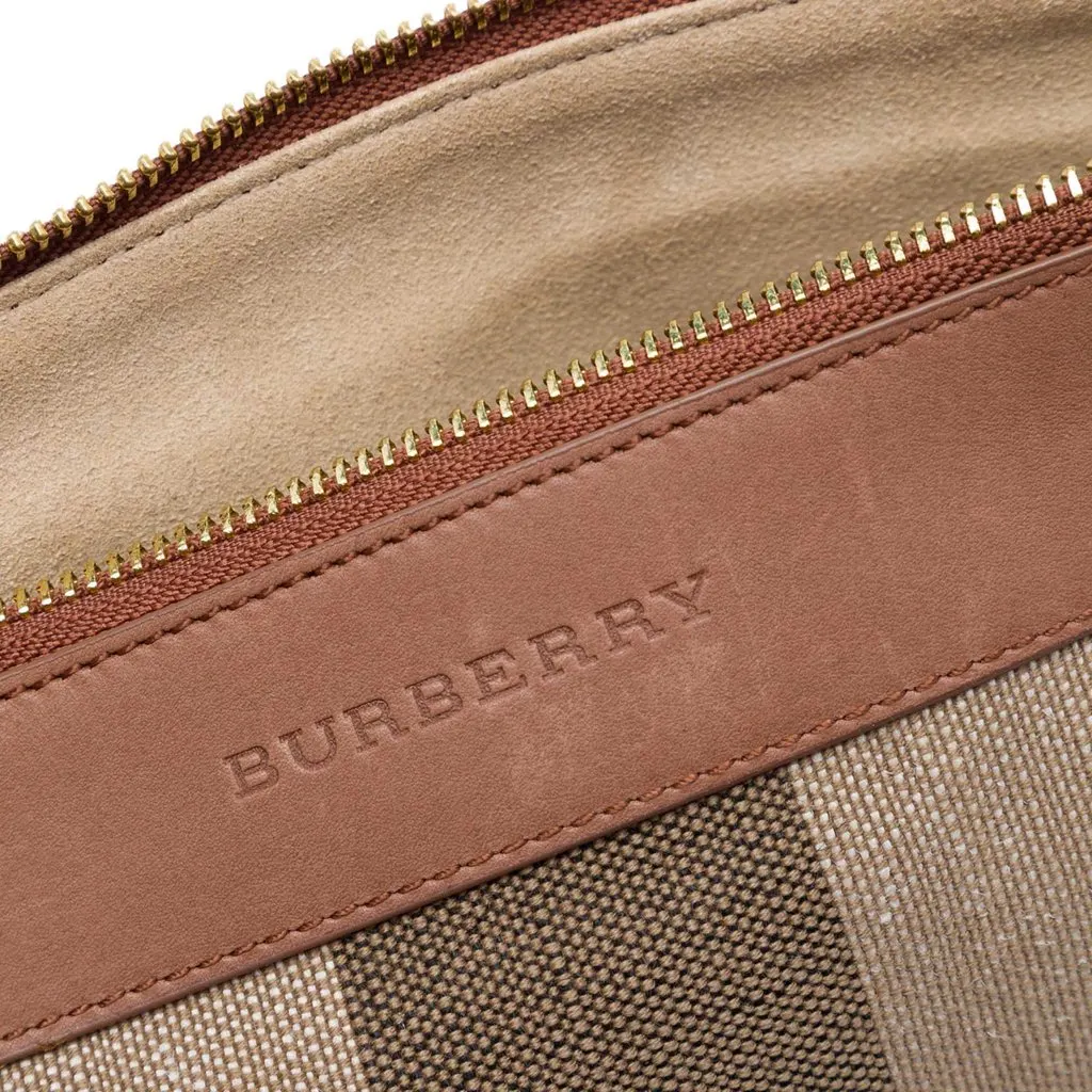 Burberry Mega Check Canvas Clutch Brown Very good - Box View