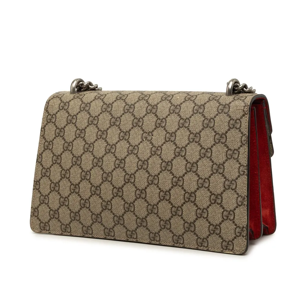 Gucci Medium GG Supreme Dionysus Shoulder Bag Beige Very good - Back View