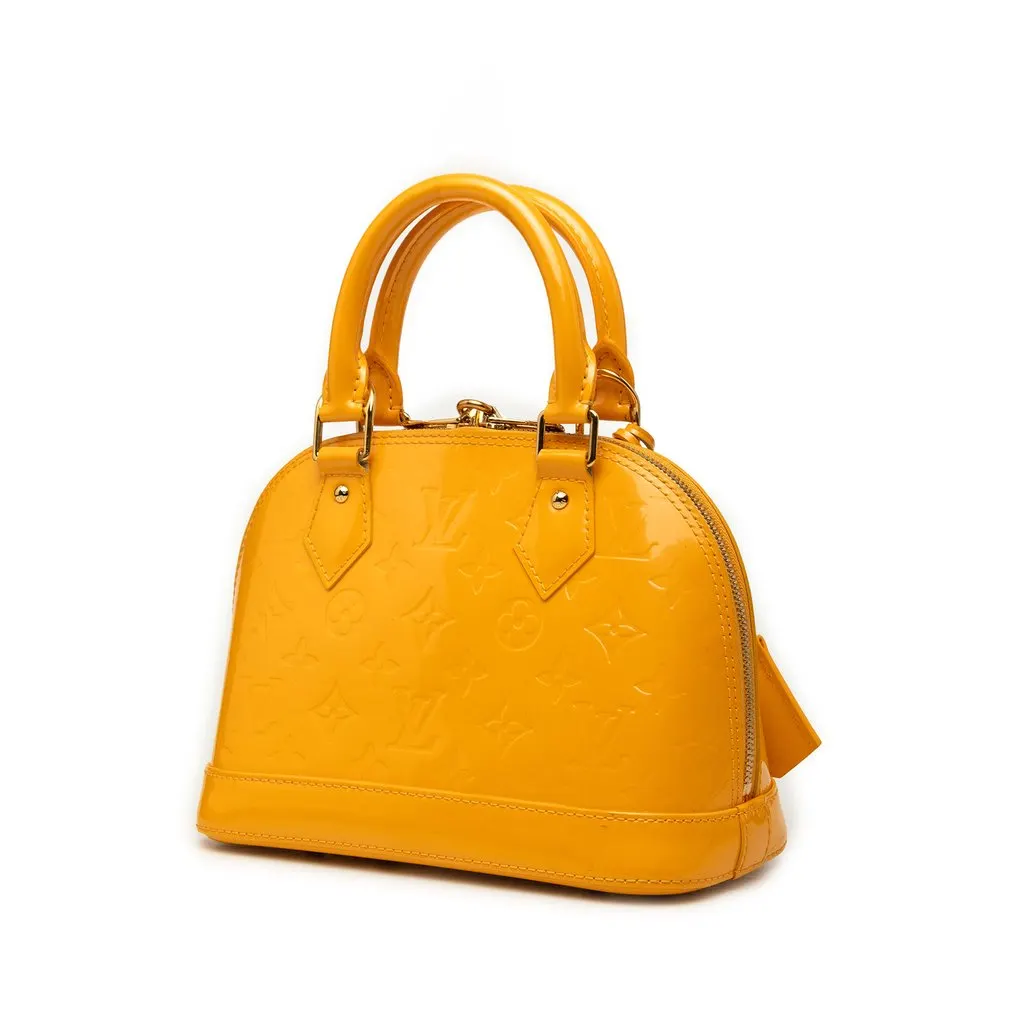 Louis Vuitton Monogram Vernis Alma BB Yellow Leather Very good - Back View