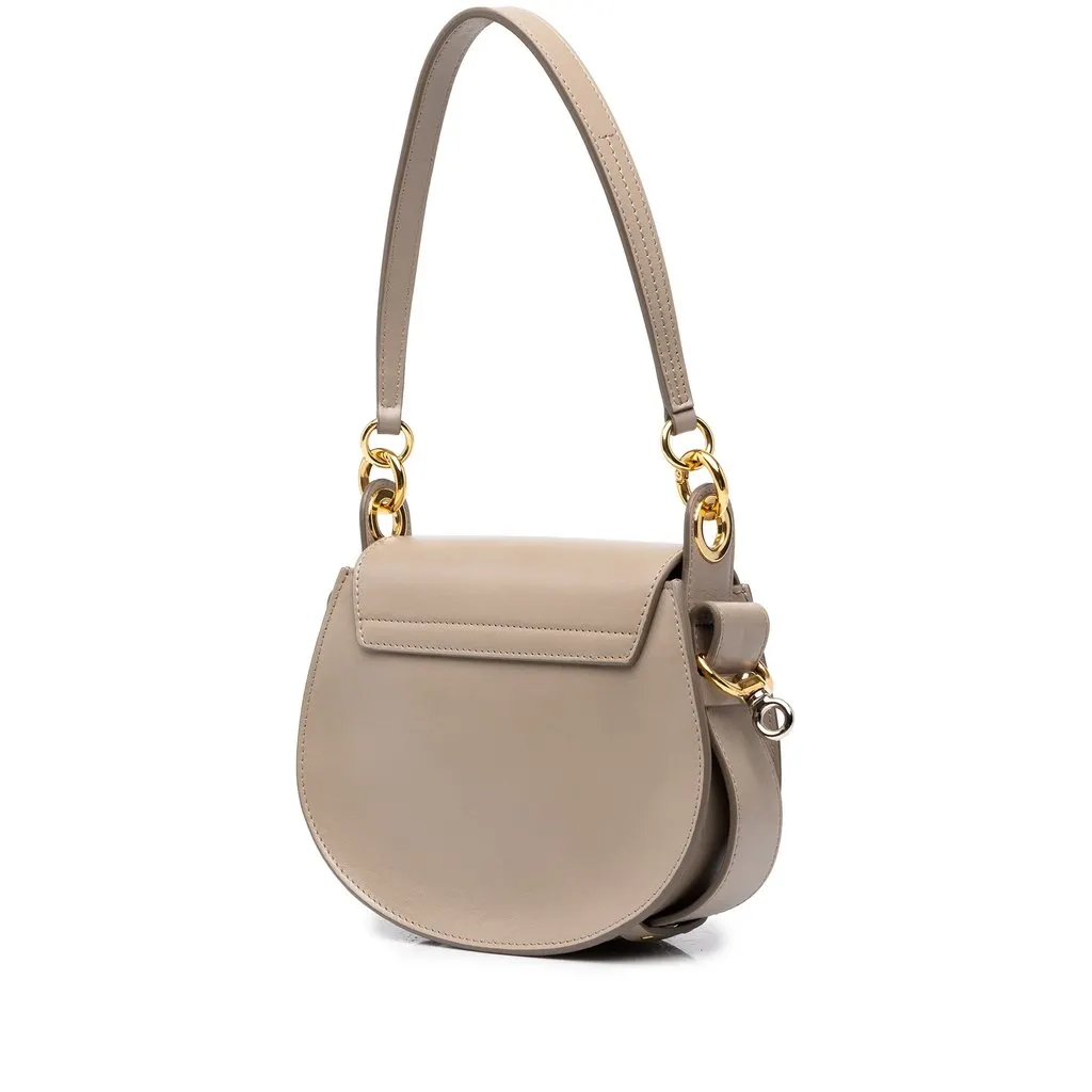 Chloé Small Leather Tess Satchel Brown Leather Good - Back View