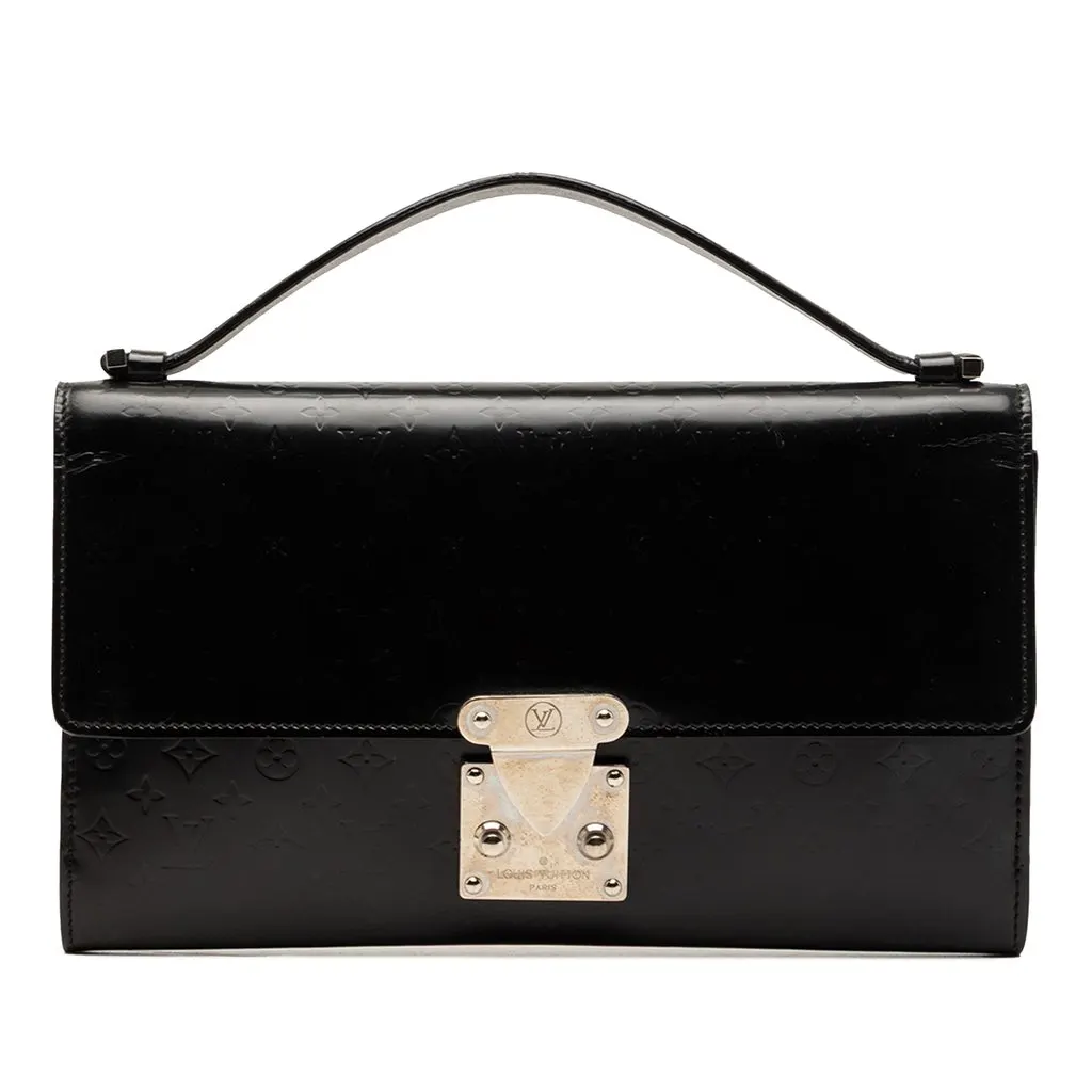 Louis Vuitton Monogram Glace Anouchka MM Black Leather Very good - Front View