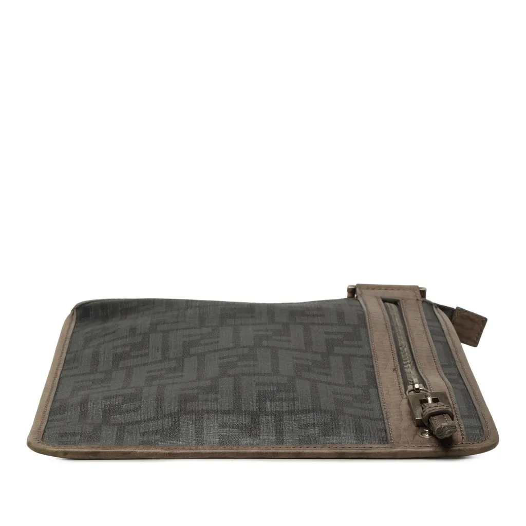 Fendi Zucca Spalmati Flat Messenger Bag Black Very good - Inside View
