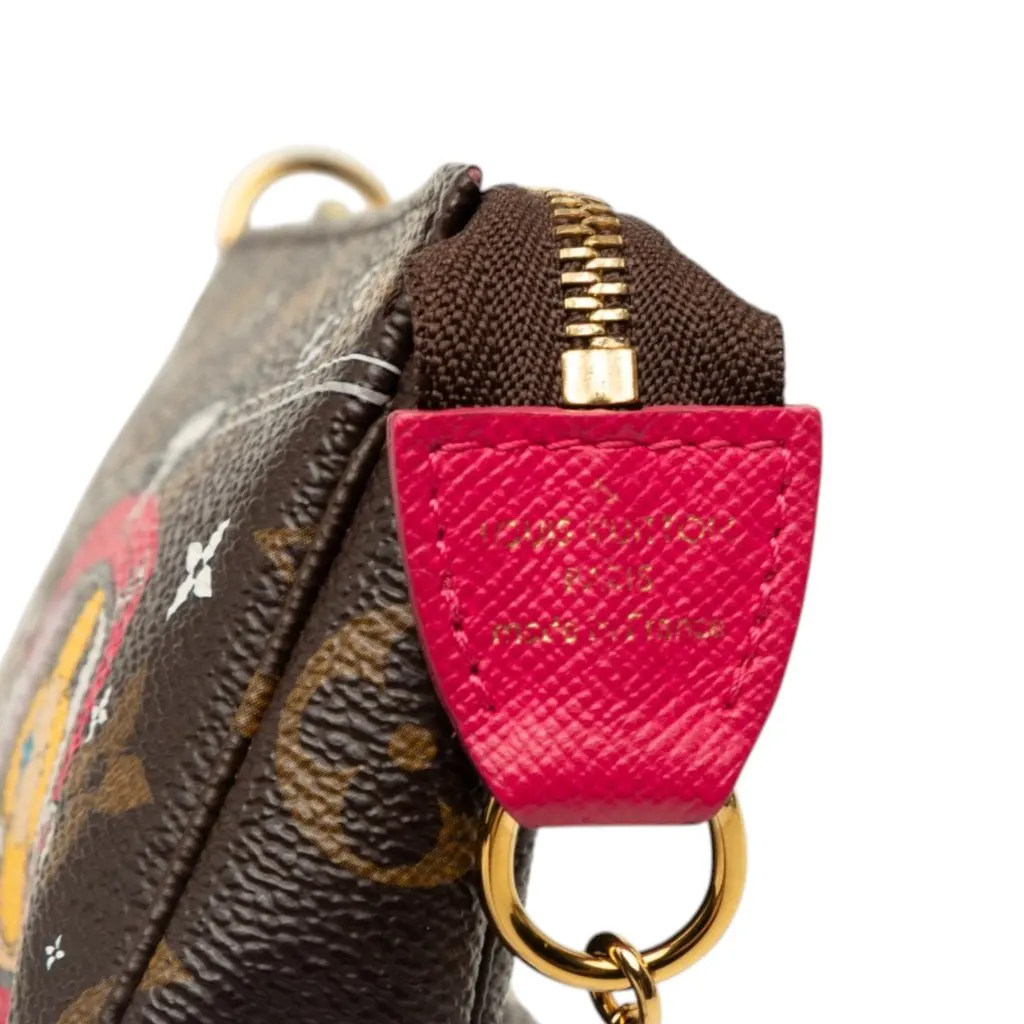 Louis Vuitton Monogram Christmas Animation Mini Courchevel Pochette Accessories Brown Very good - Box View